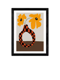 EAST END PRINTS Miho Art Studio Modern Pottery & Flower Framed Print