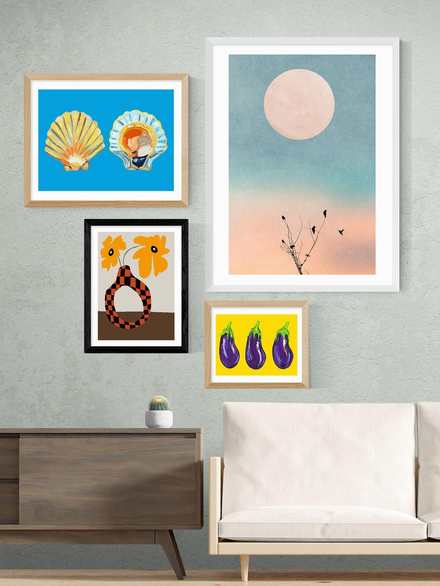 East End Prints small framed print modern pottery and flower (British brand)