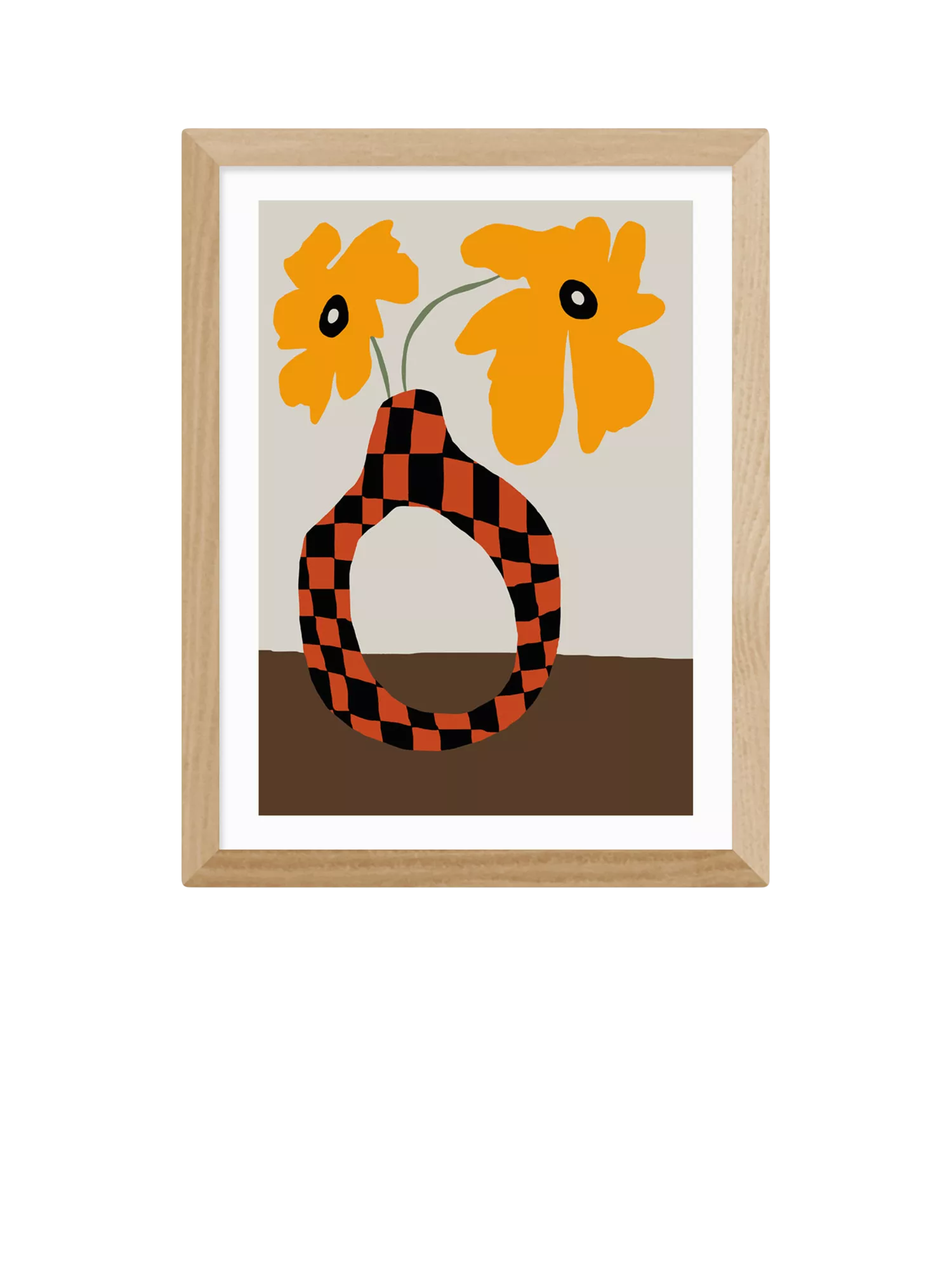 EAST END PRINTS Miho Art Studio Modern Pottery & Flower Framed Print