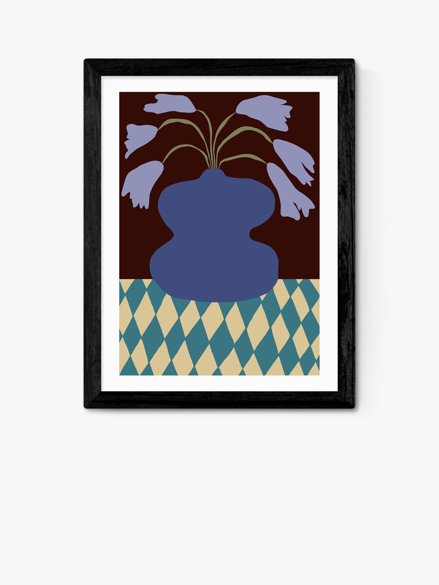 East End Prints Purple Pottery Framed Print Small - British product
