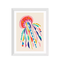 EAST END PRINTS Rachel Lee 'Jellyfish' Framed Print, White Frame, 43.4 x 33.4cm