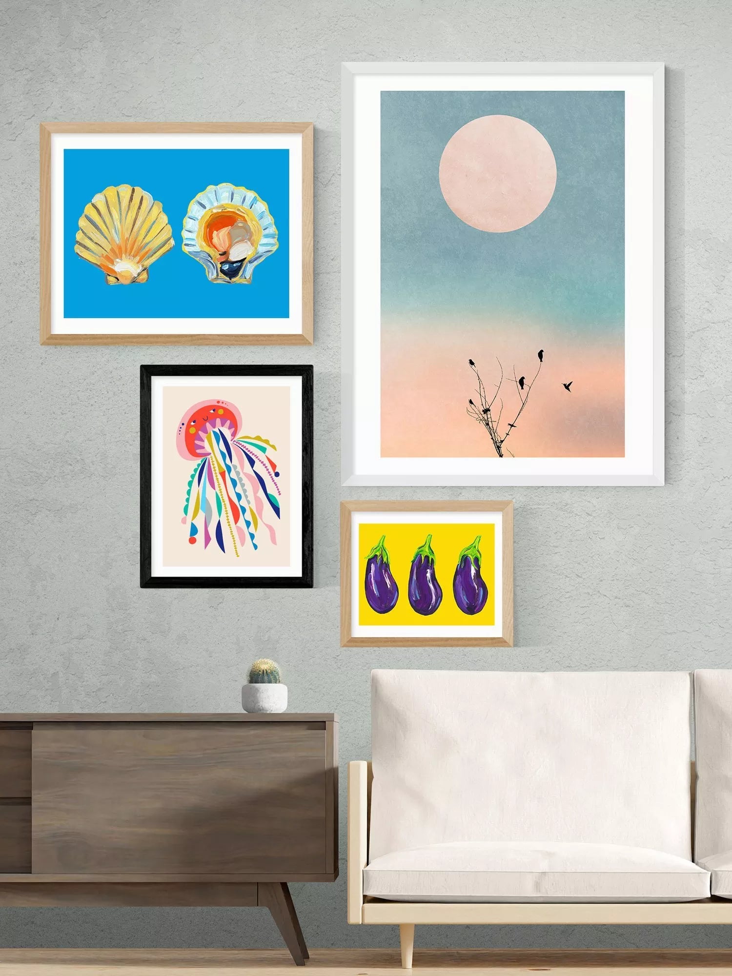 EAST END PRINTS jellyfish framed print small (British brand)