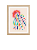 EAST END PRINTS Rachel Lee 'Jellyfish' Framed Print, Oak Frame, 33.4 x 28.4cm