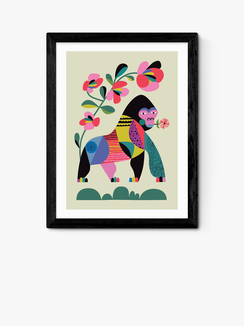 EAST END PRINTS Rachel Lee gorilla framed print, UK version