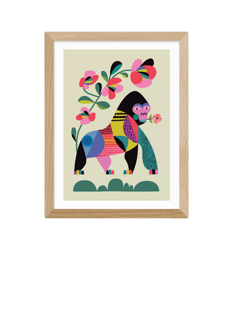 EAST END PRINTS Rachel Lee gorilla framed print, UK version
