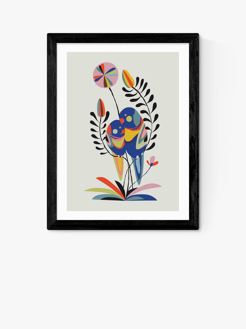 EAST END PRINTS Rainbow Lorikeets framed print small - British product
