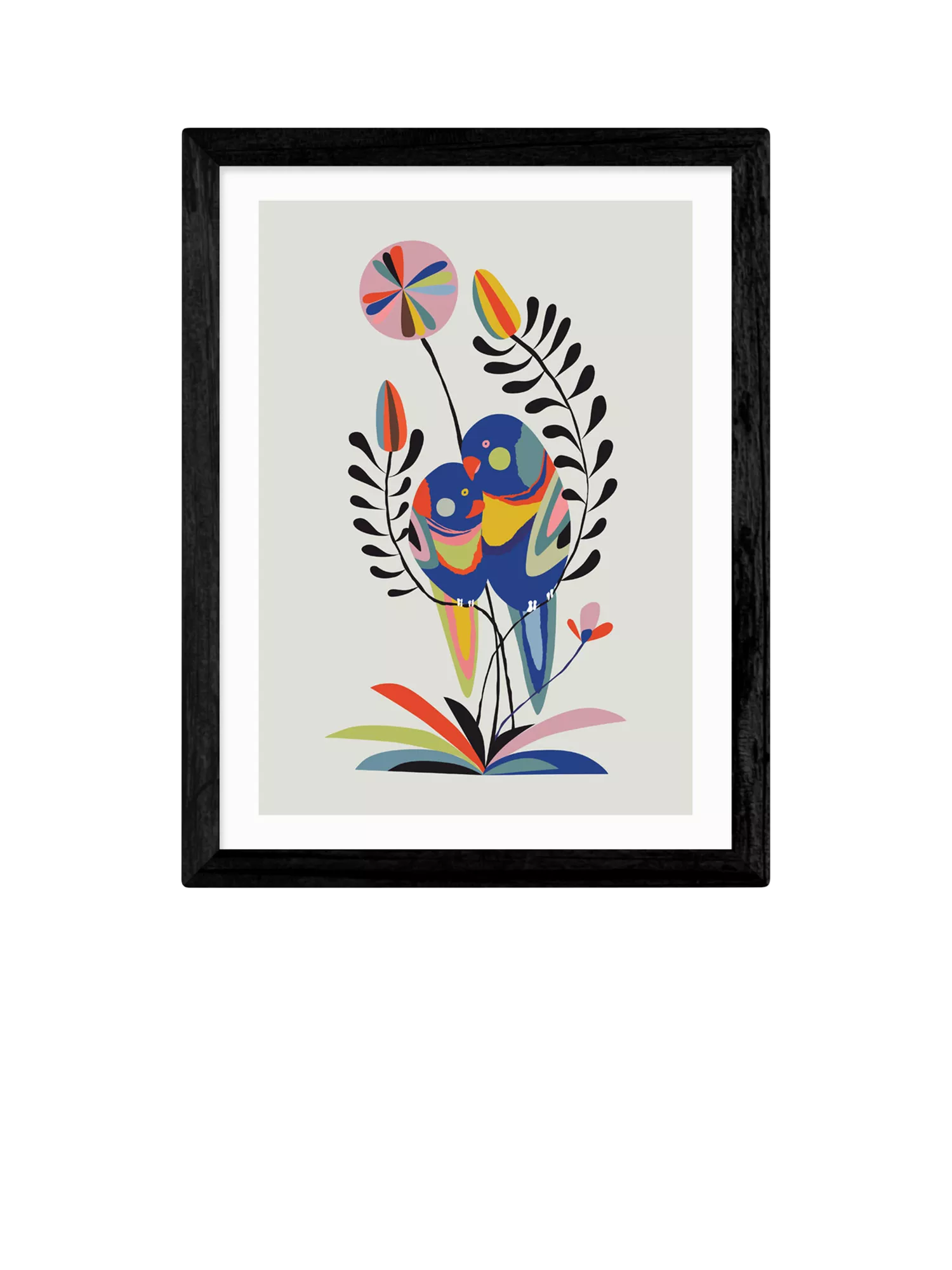 EAST END PRINTS Rachel Lee 'Rainbow Lorikeets' Framed Print 33.4 x 28.4cm