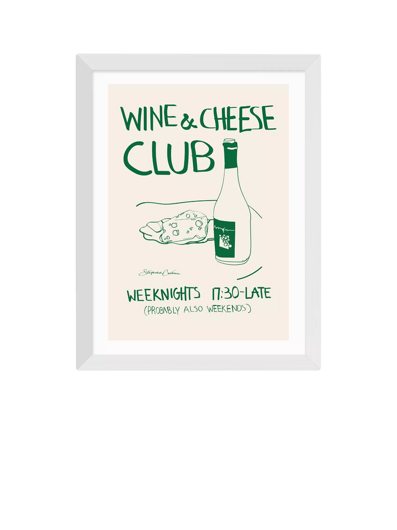 EAST END PRINTS Stephie Cardona 'Wine Cheese' Framed Art Print