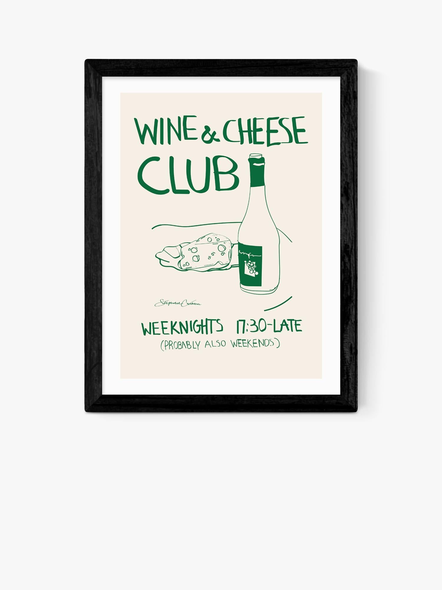 East End Prints 'Wine Cheese' framed print - British product