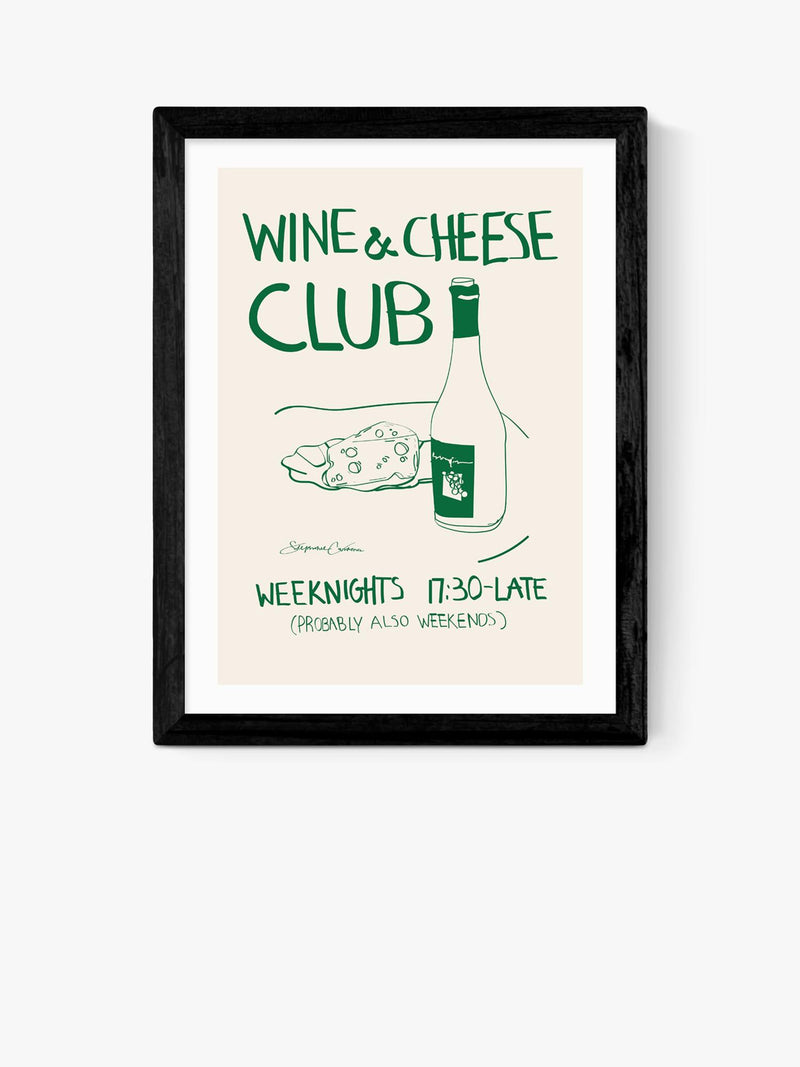 East End Prints 'Wine Cheese' framed print - British product