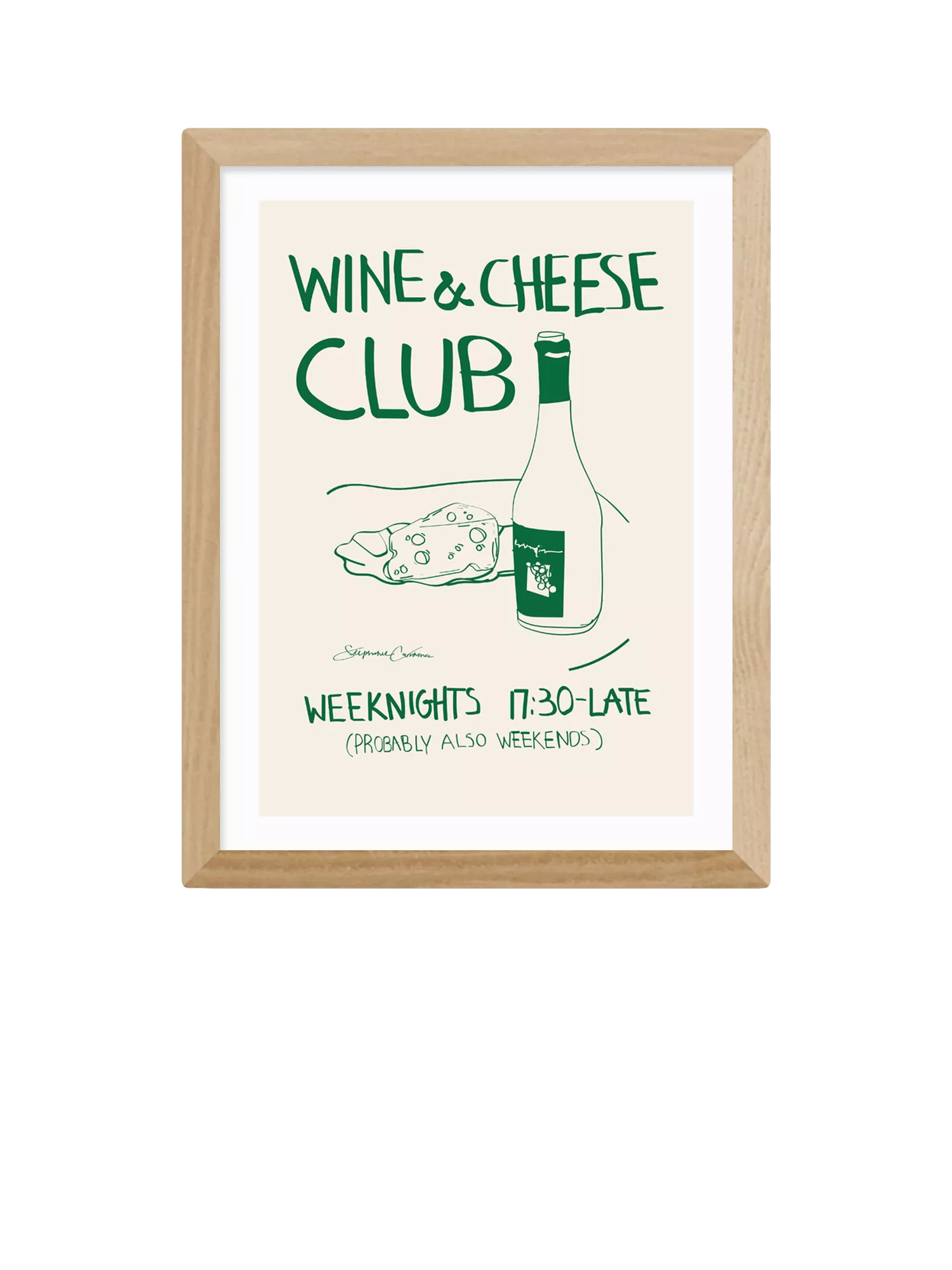 East End Prints 'Wine Cheese' framed print - British product