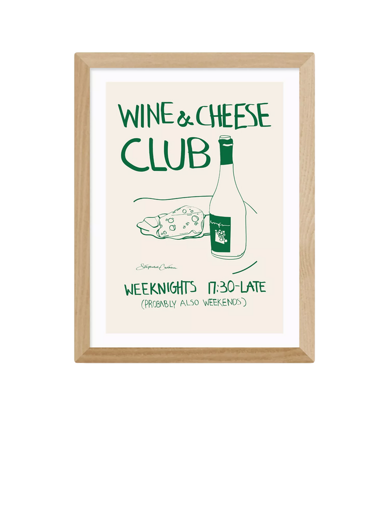 East End Prints 'Wine Cheese' framed print - British product