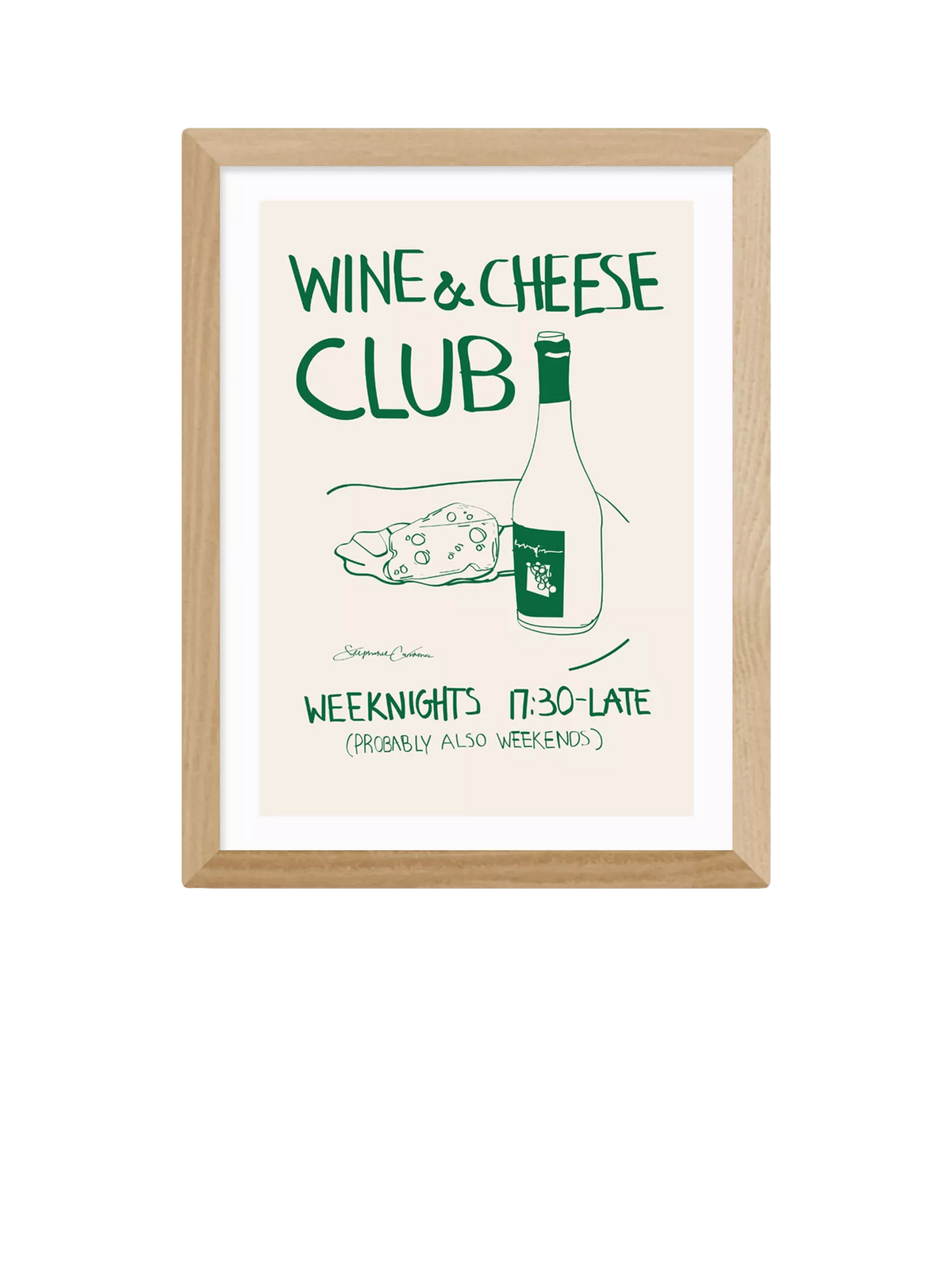 East End Prints 'Wine Cheese' framed print - British product