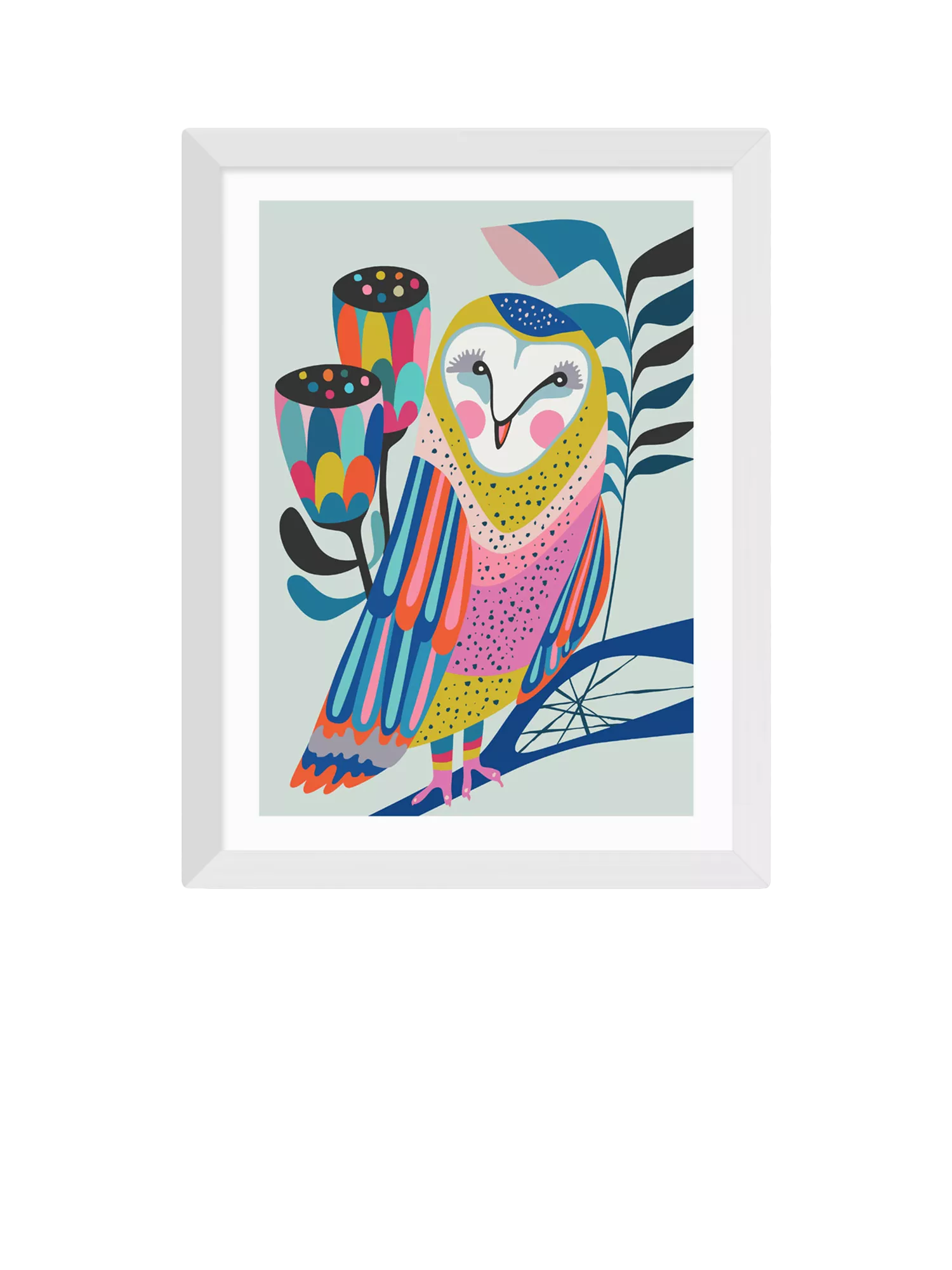 East End Prints Rachel Lee Owl framed print, imported from the UK