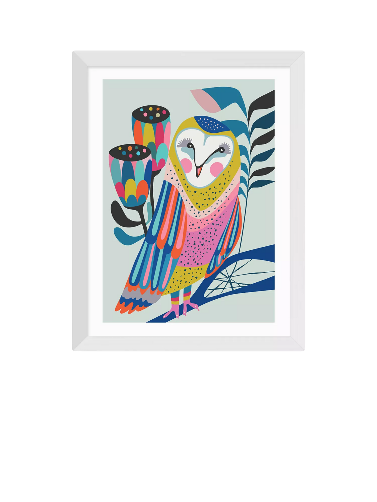 East End Prints Rachel Lee Owl framed print, imported from the UK