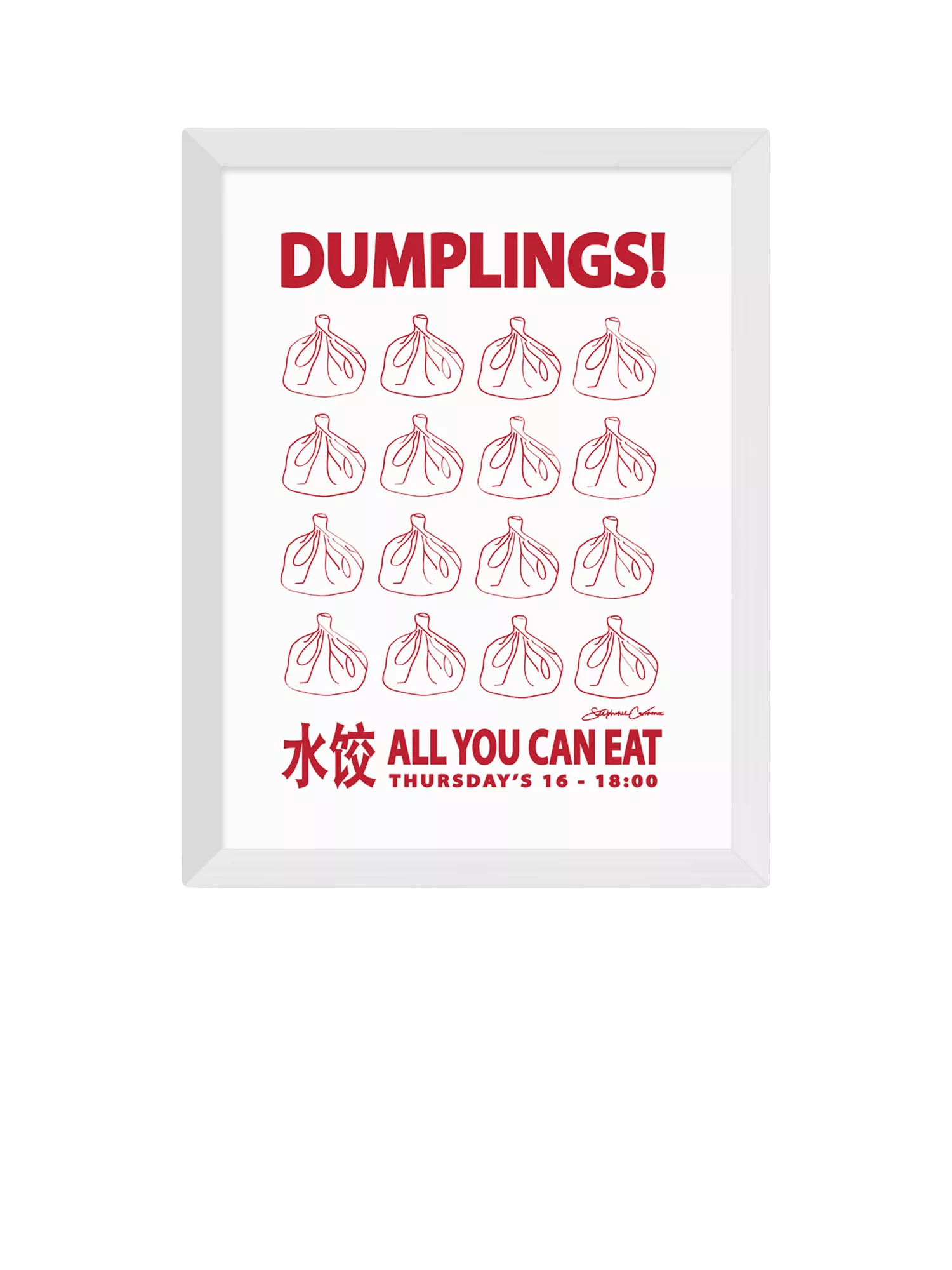 EAST END PRINTS Stephie Cardona 'Dumplings' Framed Art Print - Small