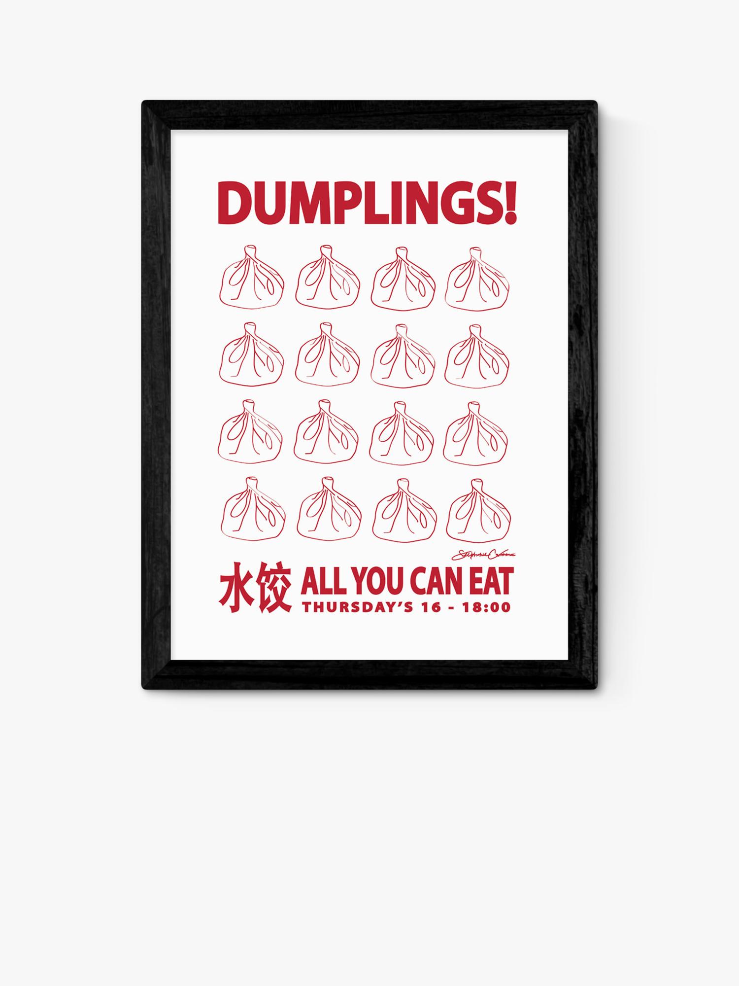East End Prints Dumplings framed print small 33x28cm (British brand)