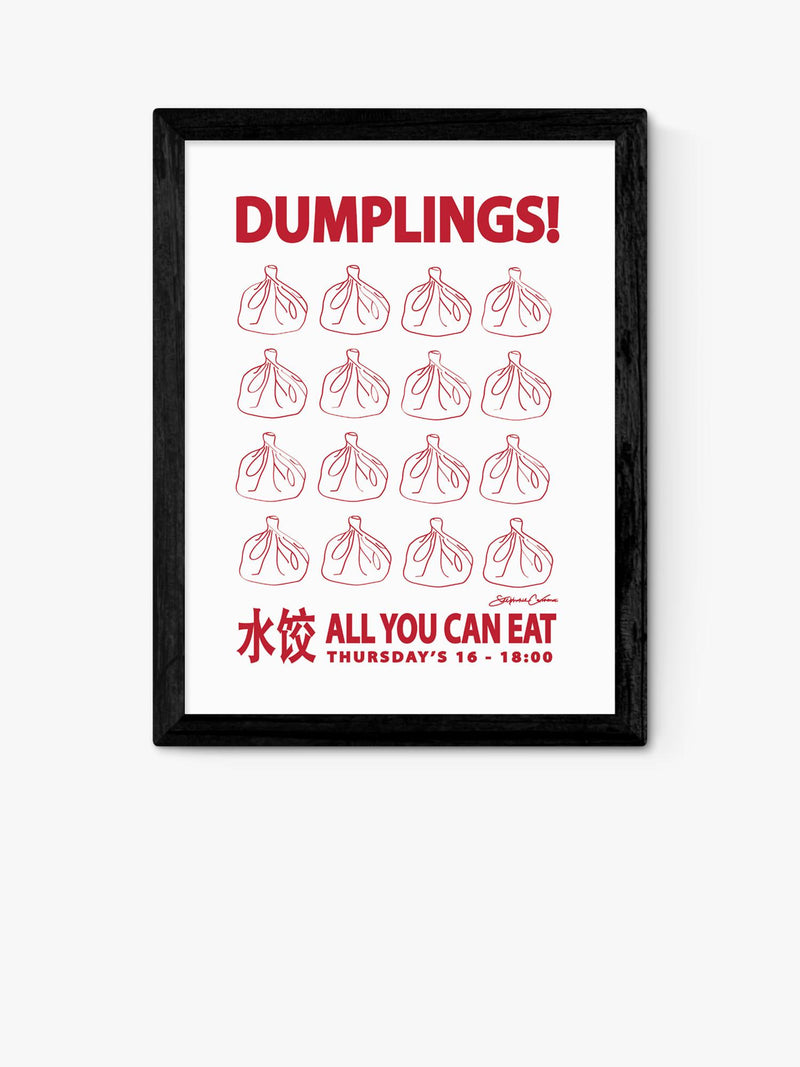 East End Prints Dumplings framed print small 33x28cm (British brand)