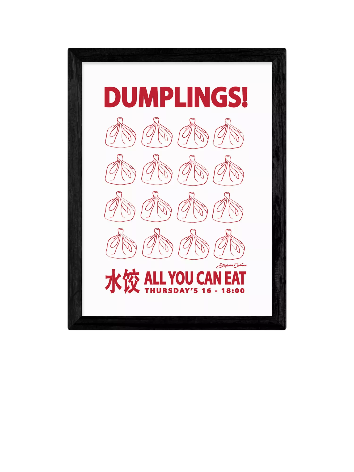 EAST END PRINTS Stephie Cardona 'Dumplings' Framed Art Print - Small