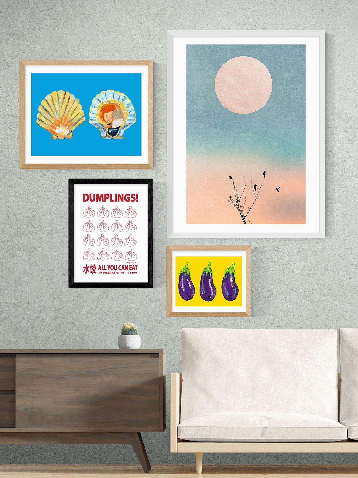 East End Prints Dumplings framed print small 33x28cm (British brand)