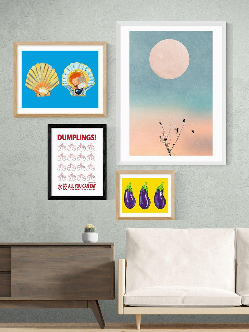 East End Prints Dumplings framed print small 33x28cm (British brand)