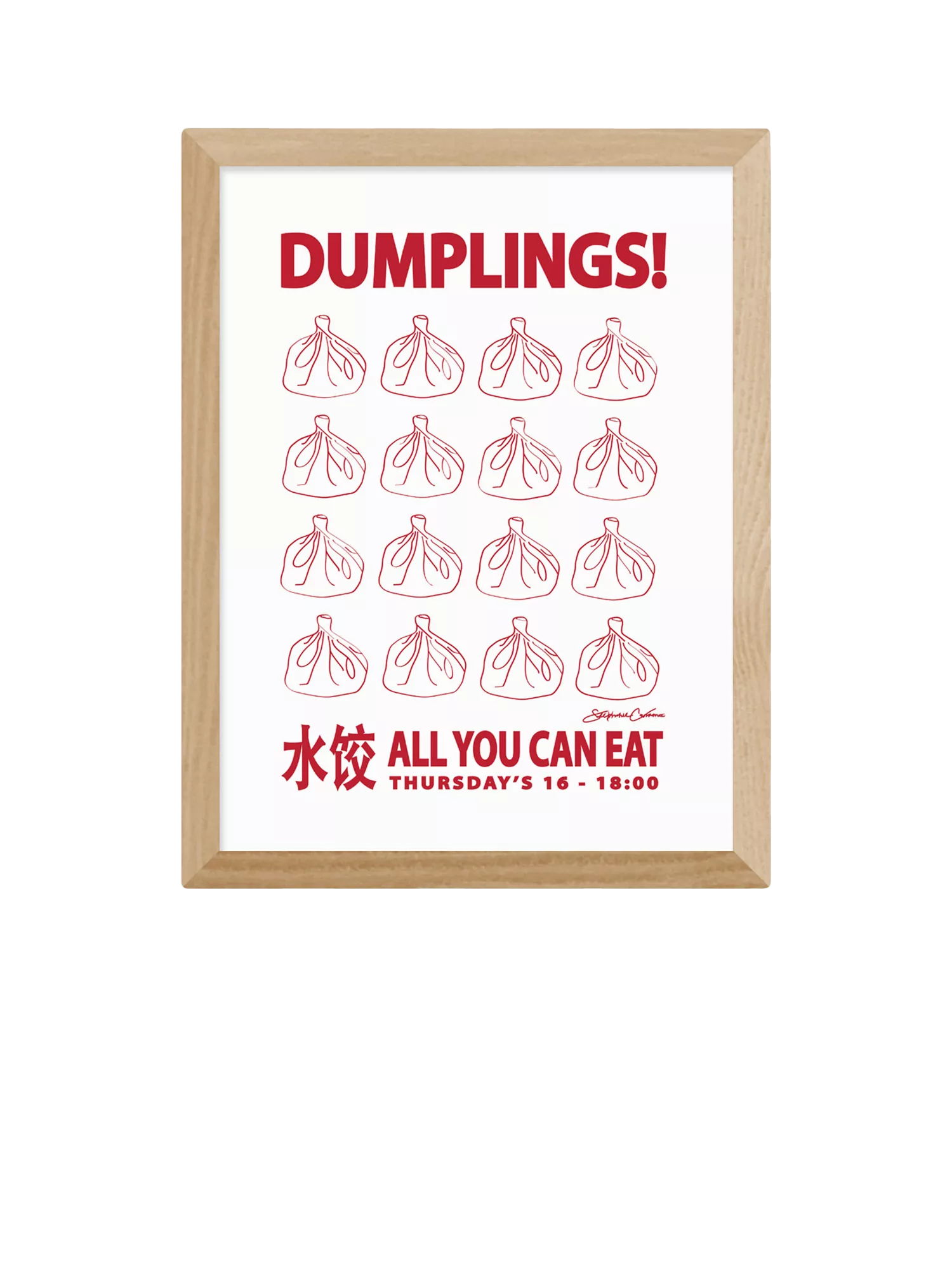East End Prints Dumplings framed print small 33x28cm (British brand)