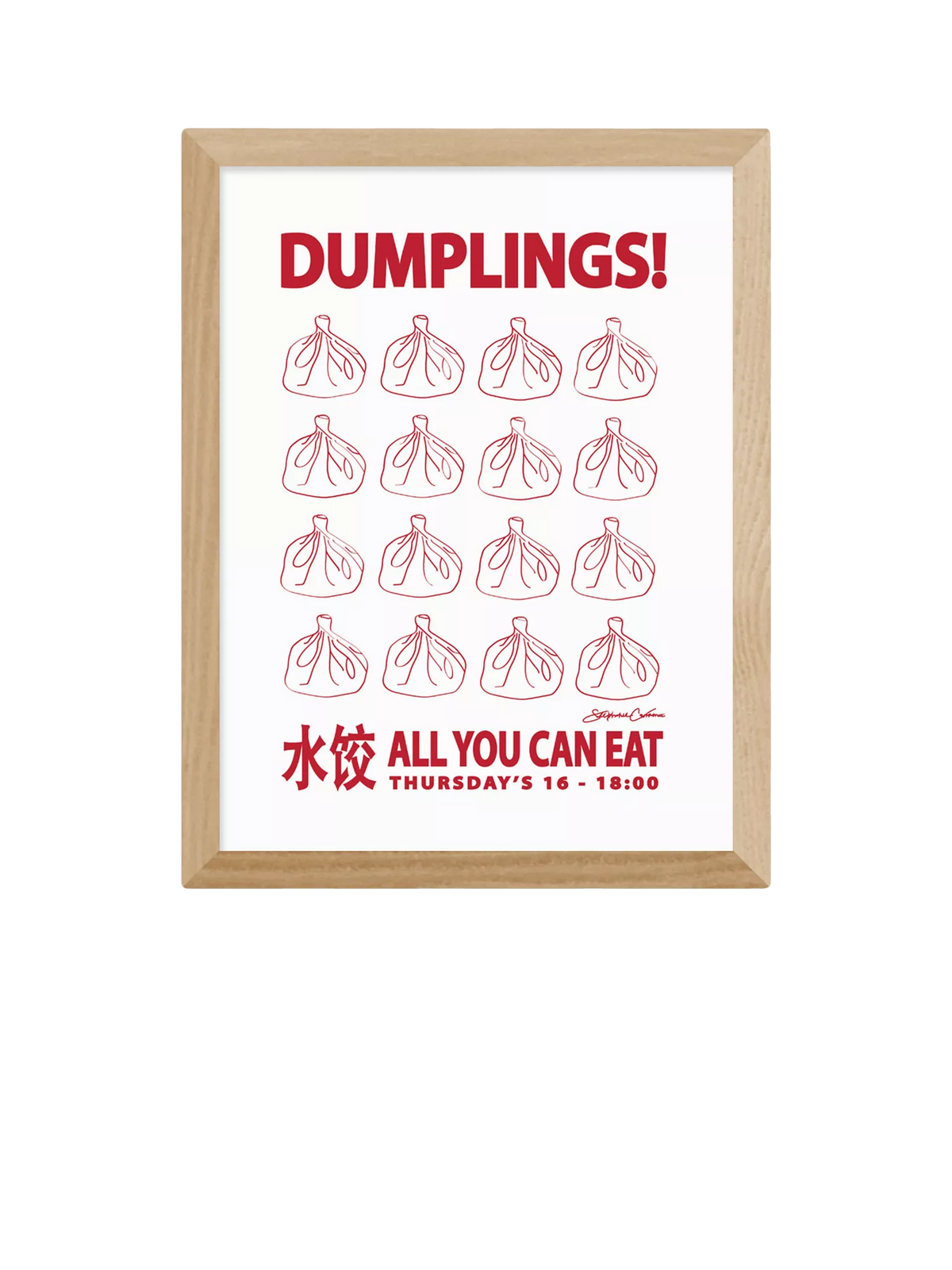 East End Prints Dumplings framed print small 33x28cm (British brand)