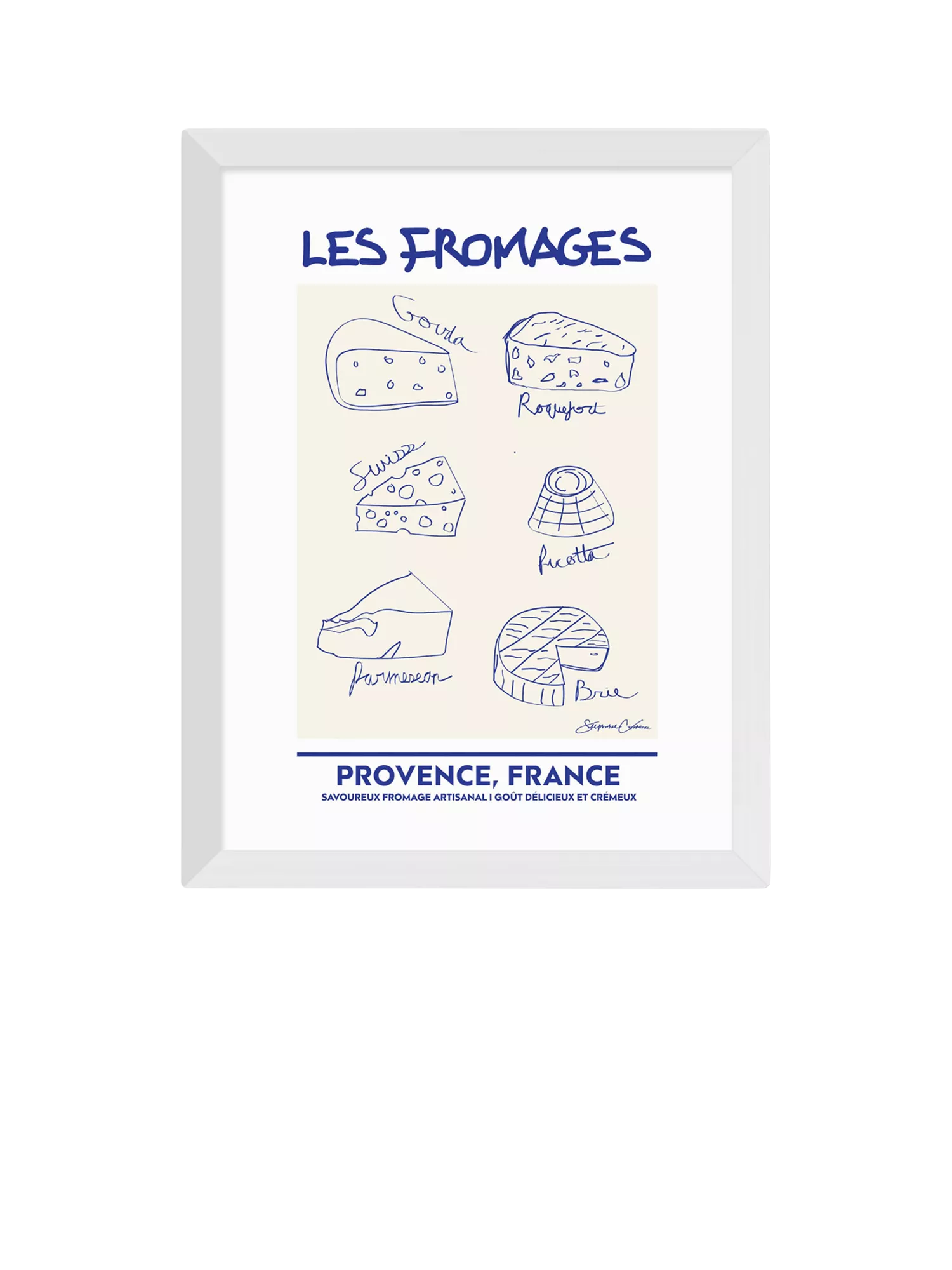 East End Prints Stephie Cardona 'Les Fromages' Framed Art Print, Small