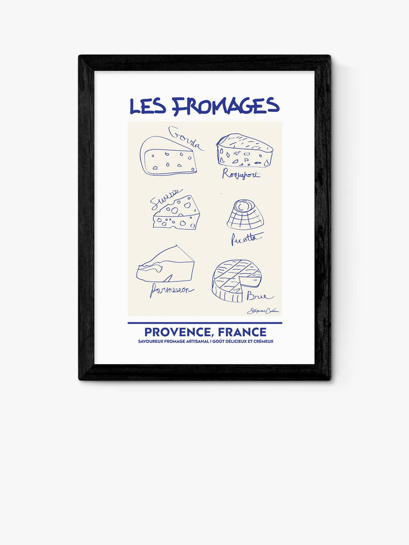 East End Prints Les Fromages framed print 33x28cm - British product