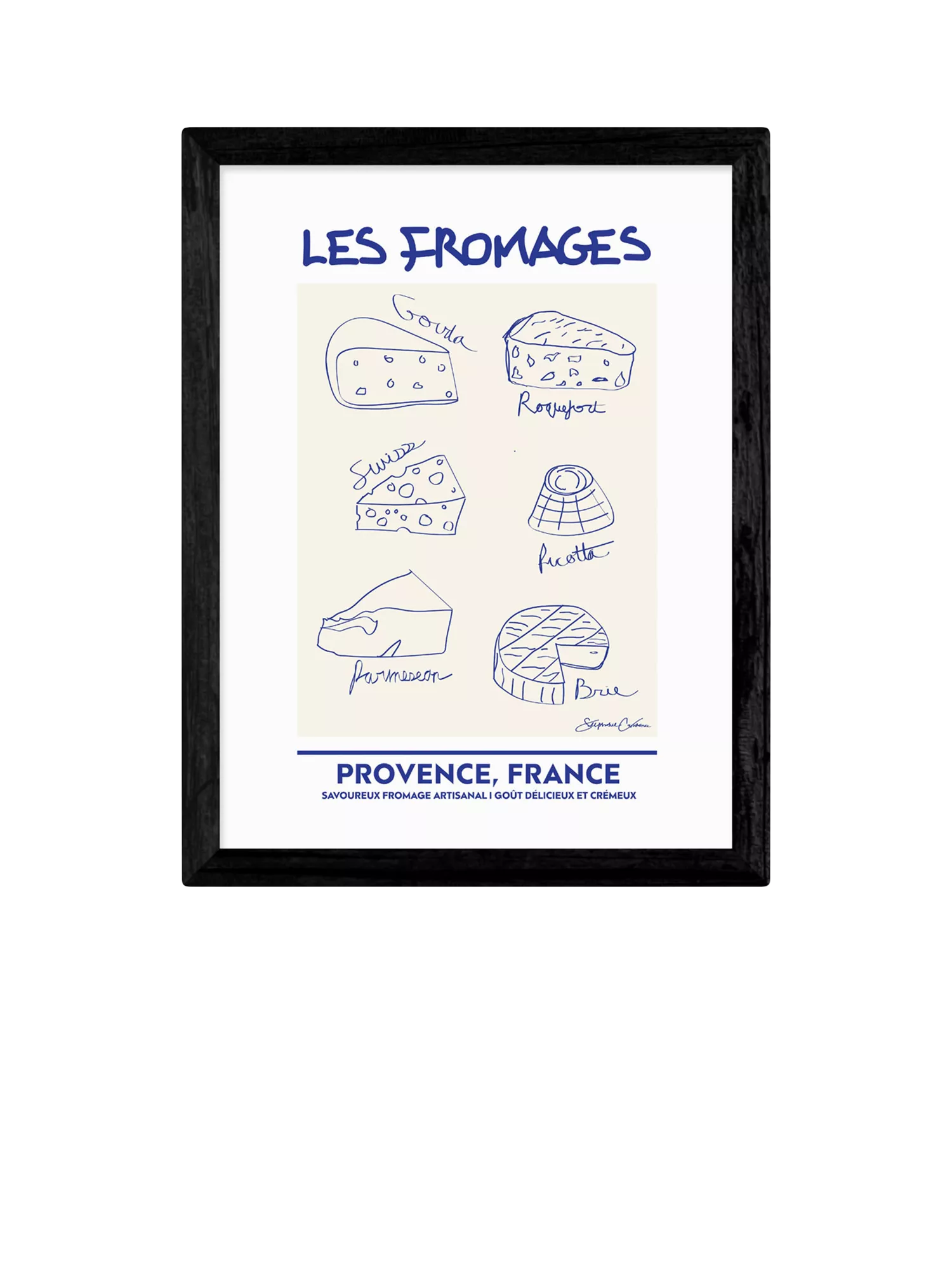 East End Prints Stephie Cardona 'Les Fromages' Framed Art Print, Small