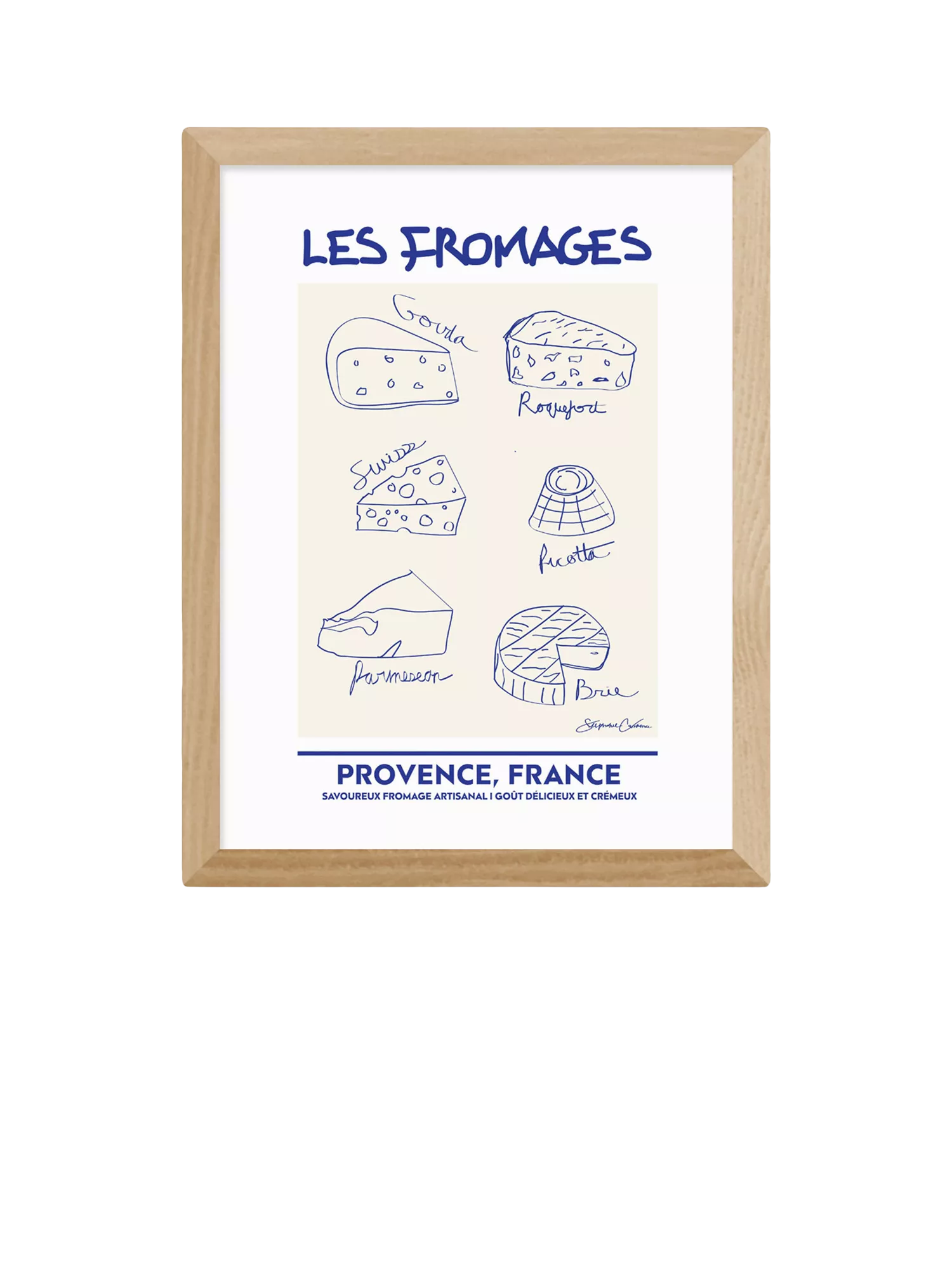 East End Prints Les Fromages framed print 33x28cm - British product