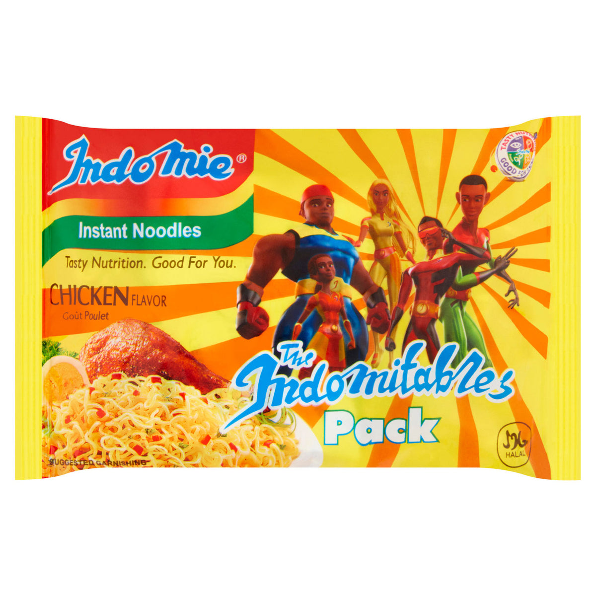 Indomie kyllingsmak instantnudler, importert fra Storbritannia