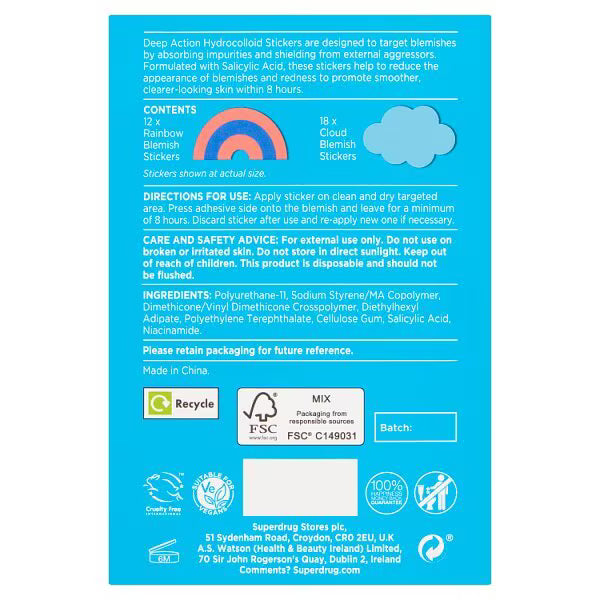 Deep Action blemish patches Clouds Rainbow - British product