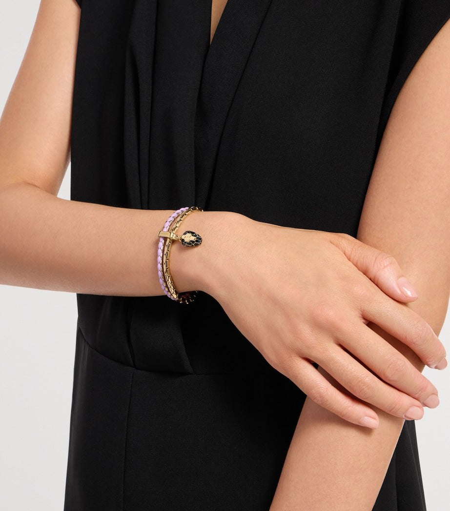 Bvlgari Serpenti Forever bracelet leather snakehead charm, imported from the UK
