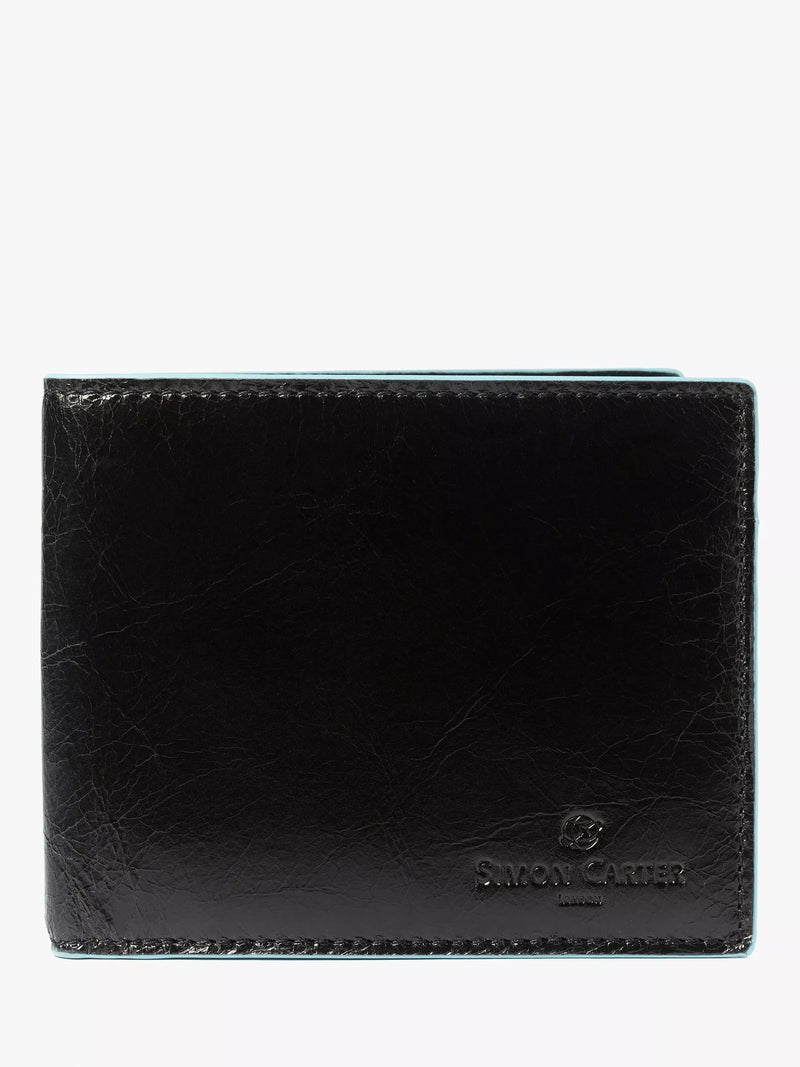 Portefeuille en cuir Simon Carter Edge, importé du Royaume-Uni