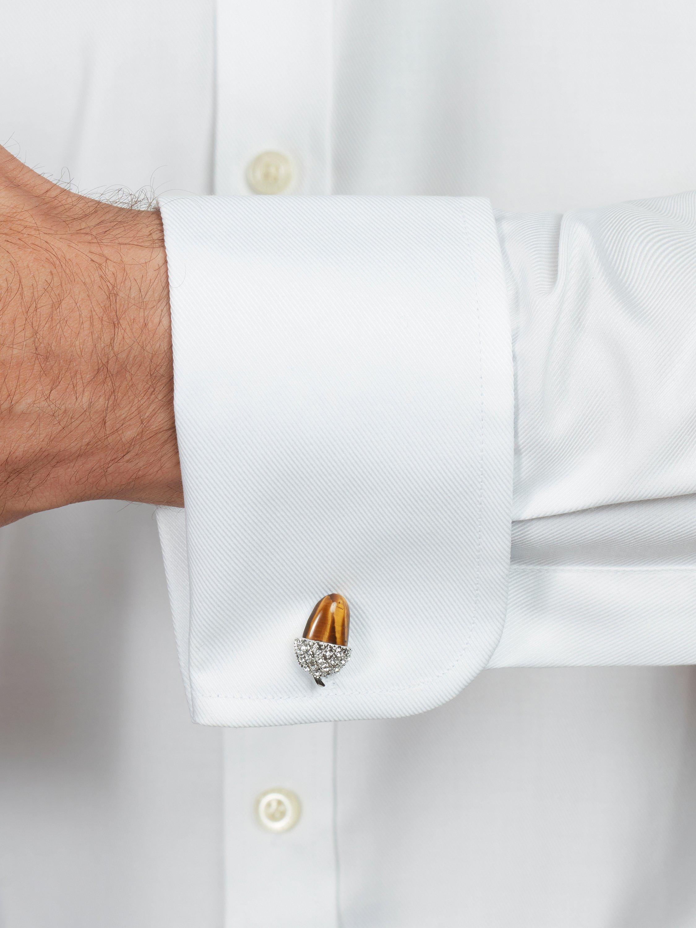 Simon Carter acorn tigerseye cufflinks, UK version