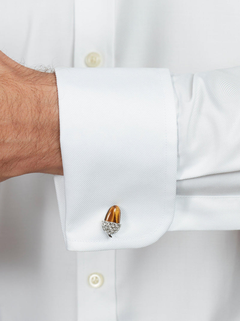 Simon Carter acorn tigerseye cufflinks, UK version
