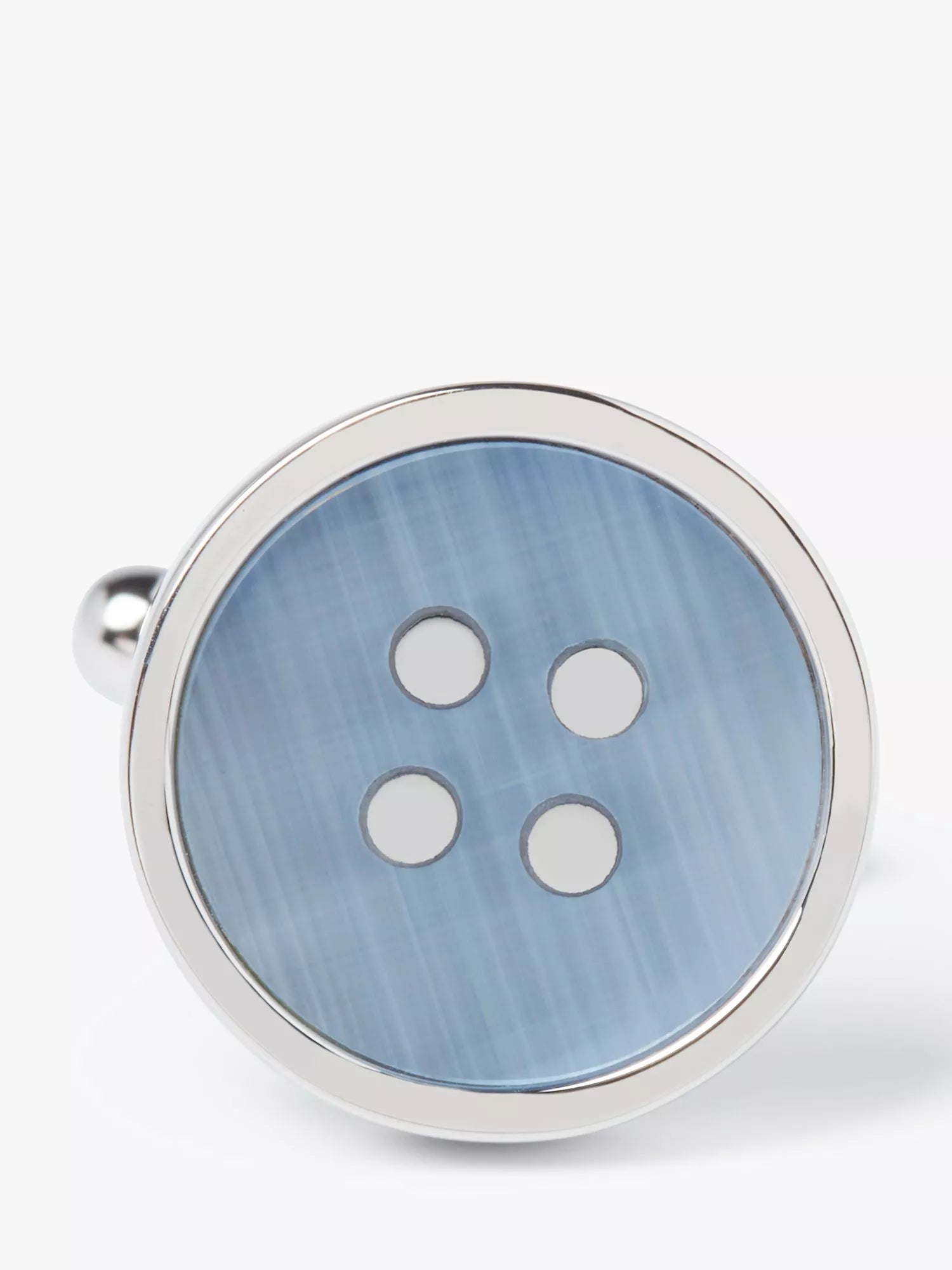 Simon Carter blue catseye button cufflinks, silver toned, gift box - British product