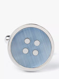 Simon Carter blue catseye button cufflinks, silver toned, gift box - British product