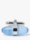 Simon Carter blue catseye egg cufflinks rhodium plated brass - British product