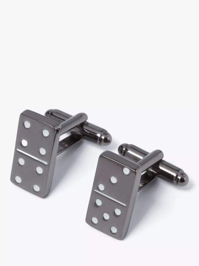 Simon Carter Domino cufflinks gunmetal, imported from the UK