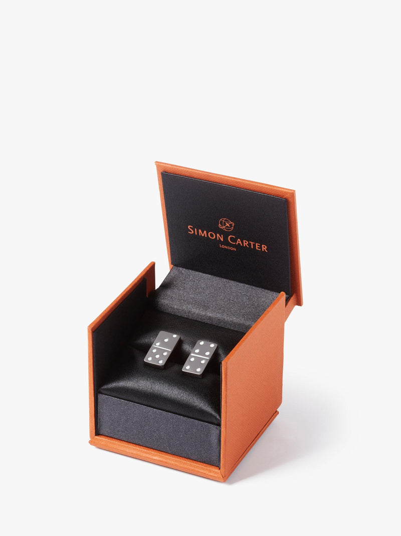 Simon Carter Domino cufflinks gunmetal, imported from the UK
