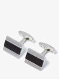 Simon Carter half barrel onyx cufflinks in silver and black (British brand)