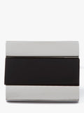 Simon Carter half barrel onyx cufflinks in silver and black (British brand)