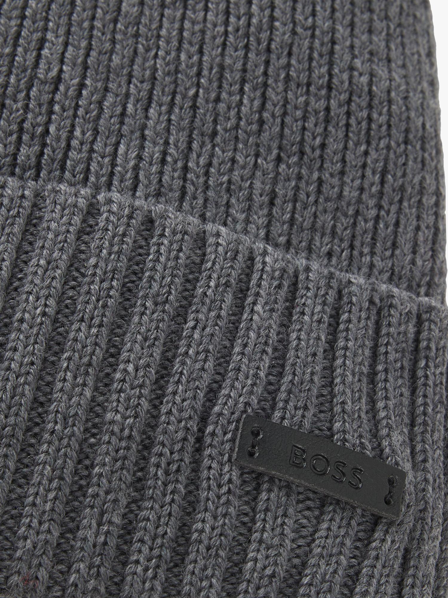 BOSS wool beanie Medium Grey, UK version