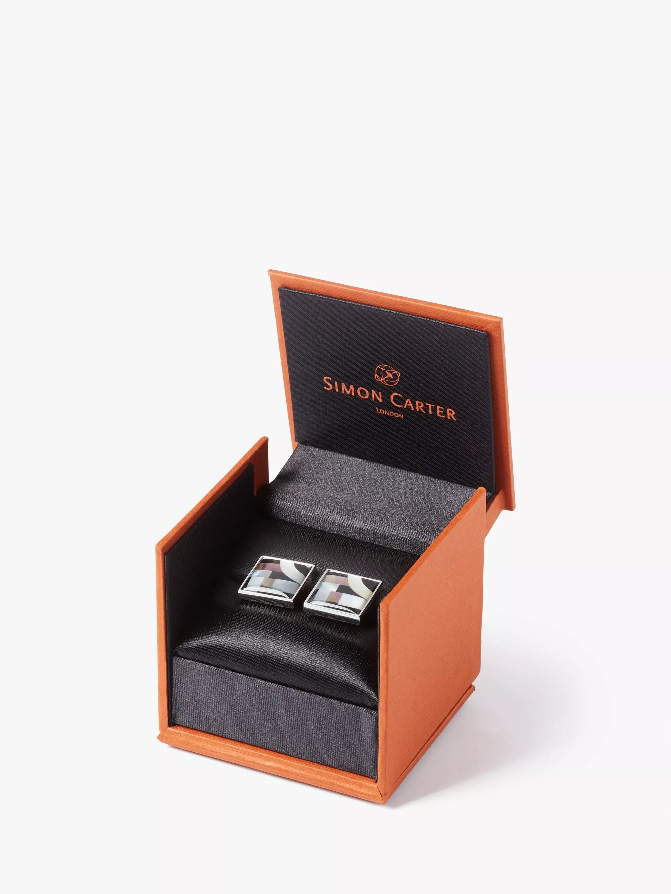 Simon Carter cufflinks mother of pearl onyx - British product