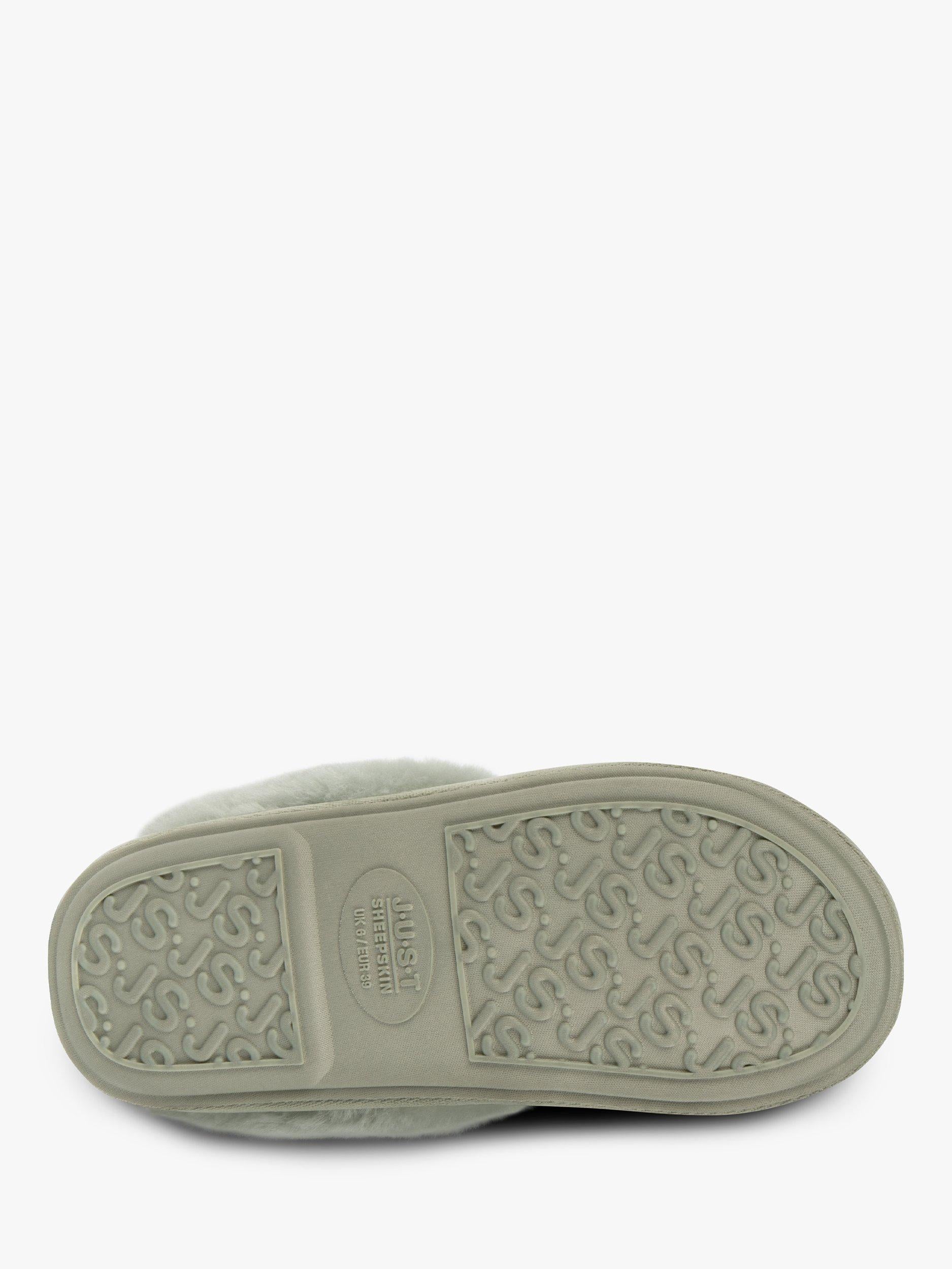 Just Sheepskin sheepskin mule slippers in sage, UK version