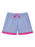 Angels by Accessorize Kids' Mirror Embellished Cotton Shorts, Blue