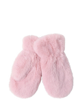 Lindex kids faux fur mittens dusty pink, UK version