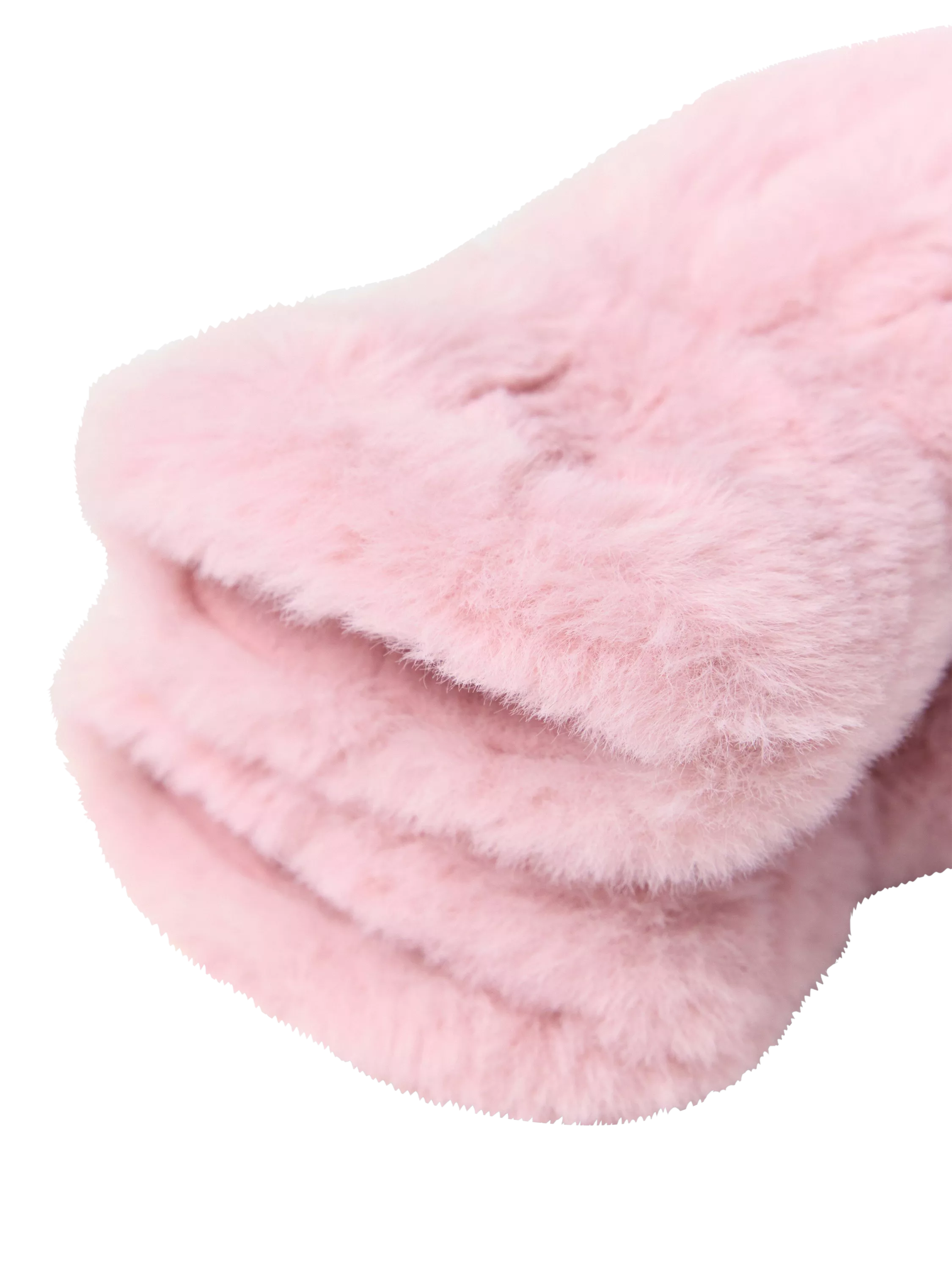 Lindex kids faux fur mittens dusty pink, UK version